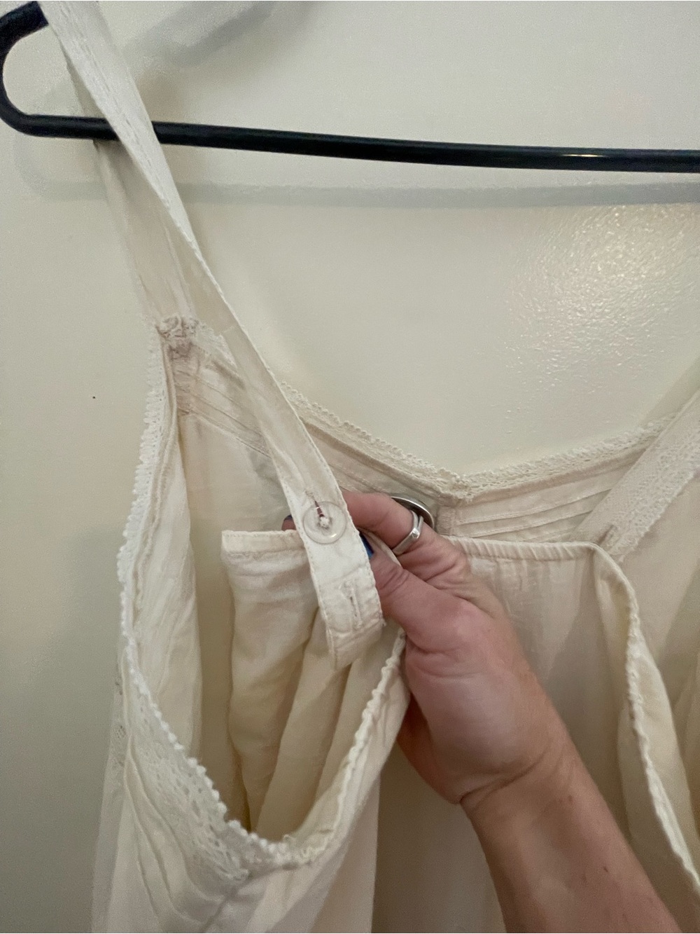 Lucky Brand Cream Boho Embroidered Solid Cotton Maxi Dress- Gorgeous Details! - Picture 6 of 11